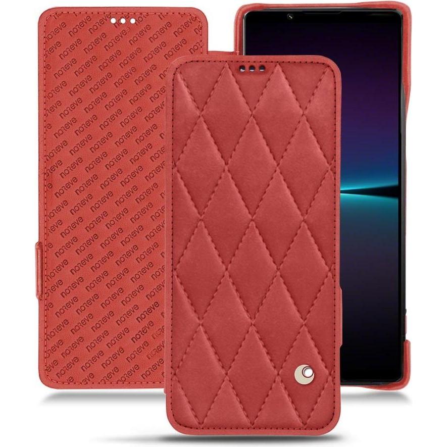 Noreve Lederschutzhülle horizontal (Sony Xperia 1 IV), Smartphone Hülle, Rot
