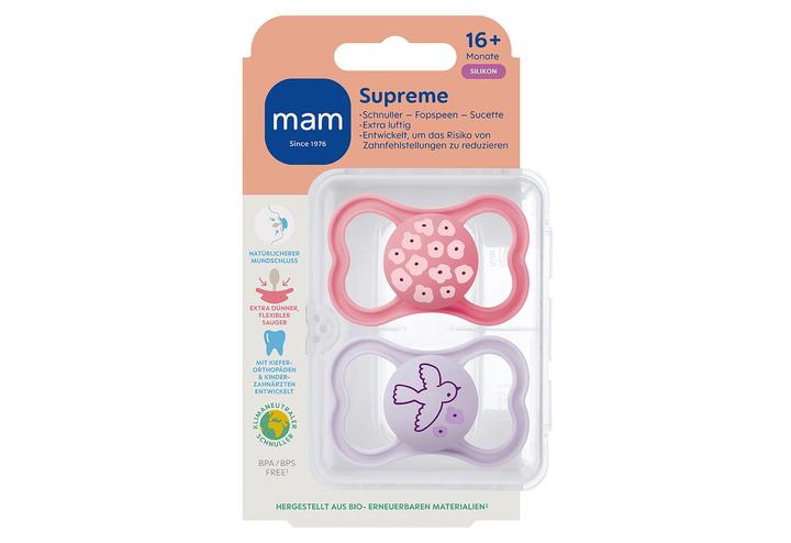 Produktbild MAM Supreme Silik 16+ pink 2St (2 x, ab 16 Monaten)