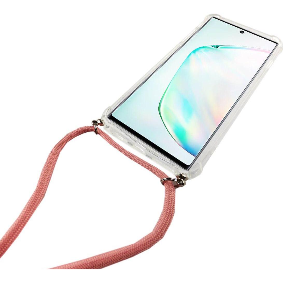 Thumbnail - König Design Handykette für Samsung Galaxy Note 10 mit Band Case zum umhängen Kordel Rosa Neu, Handykette, Transparent