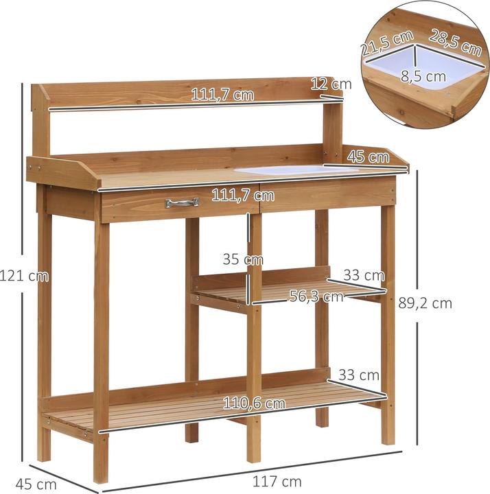 Produktbild Outsunny Gärtnertisch mit Wanne