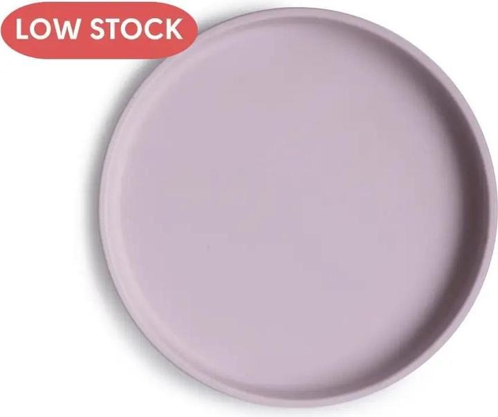 Actual product image Mushie Classic Silicone Plate Soft Lilac