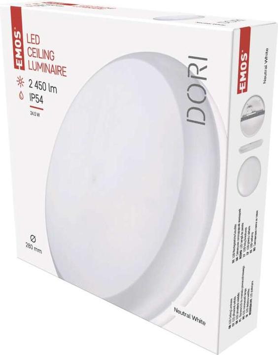 Actual product image Emos LED ceiling light Dori, round, white 24.5W neutral white, IP54 (2450 lm)