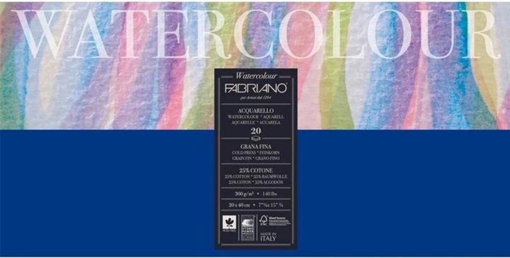 Image du produit Fabriano Aquarellblock 20 x 40 cm, 300g/m2, 20 Blatt (20 x 40 cm)