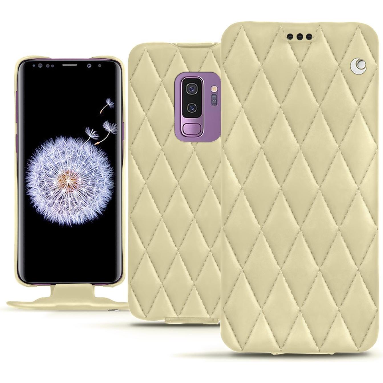 Noreve Lederschutzhülle vertikal (Samsung Galaxy S9+), Smartphone Hülle, Beige