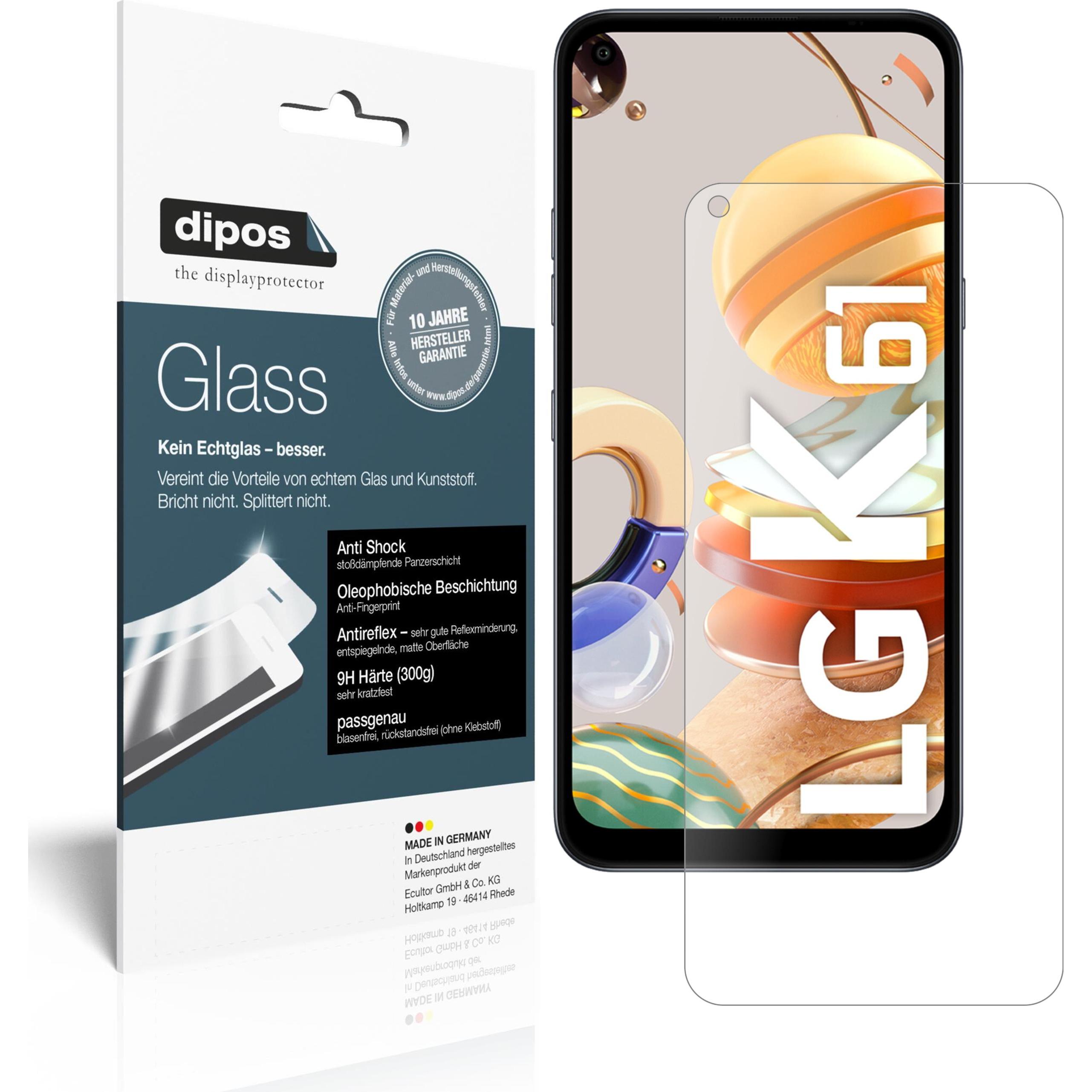 Dipos Displayschutz Anti-Shock (2 Stück, LG K61), Smartphone Schutzfolie, Transparent