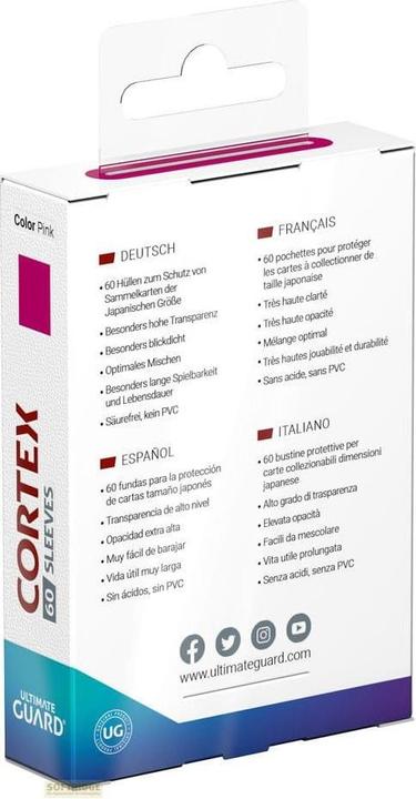 Produktbild Ultimate Guard 60 pochettes Cortex Sleeves format japonais Pink
