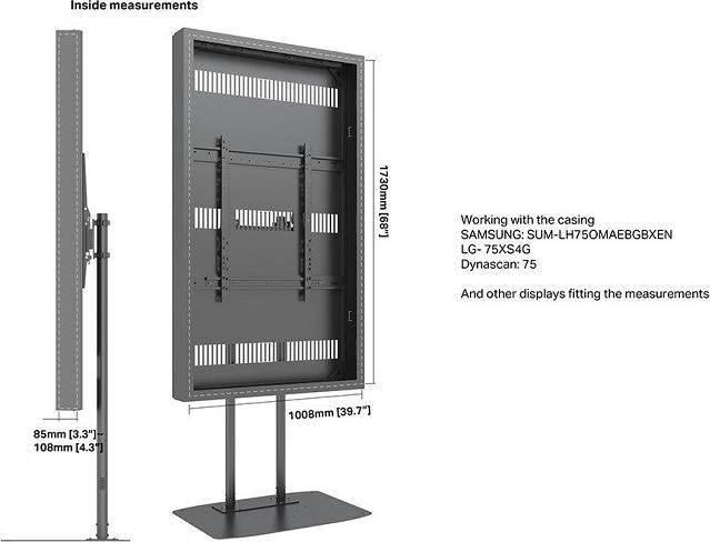 Immagine prodotto Multibrackets Stele ohne Monitor, Portrait, schwarz, 75"/9284