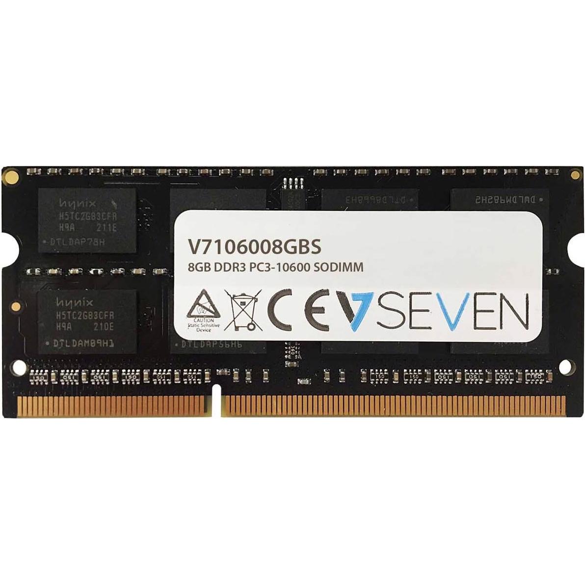 V7 V7106008GBS (1 x 8GB, 1333 MHz, DDR3-RAM, SO-DIMM), RAM, Schwarz