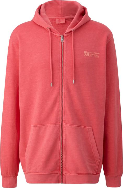 Produktbild s.Oliver Sweatshirt Jacke Sweatshirtjacke mit Garment Dye und Kapuze (3XL)