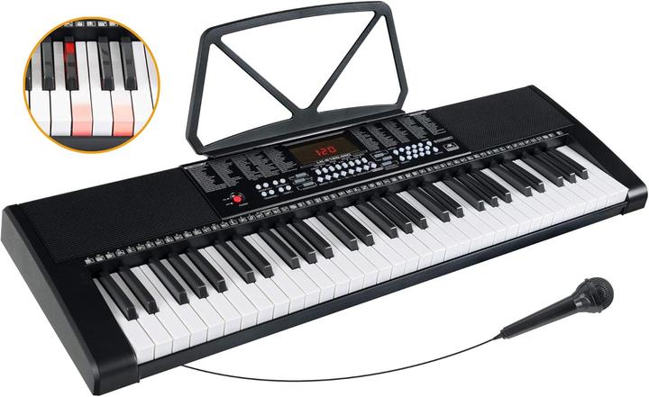 Immagine prodotto Kirstein Einsteiger-Keyboard Set mit Leuchttasten und Mikrofon (61 Chiavi)