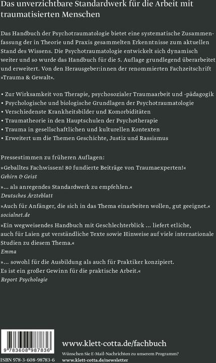 Immagine prodotto Handbuch der Psychotraumatologie (Tedesco, Silke Birgitta Gahleitner, Carsten Spitzer, Ingo Schäfer, Heide Glaesmer, 2024)