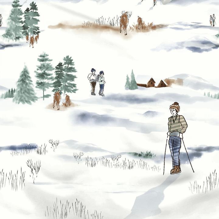 Produktbild Kaeppel Biber Bettwäsche Frozen Winter hellblau (155 x 220 cm, 80 x 80 cm)