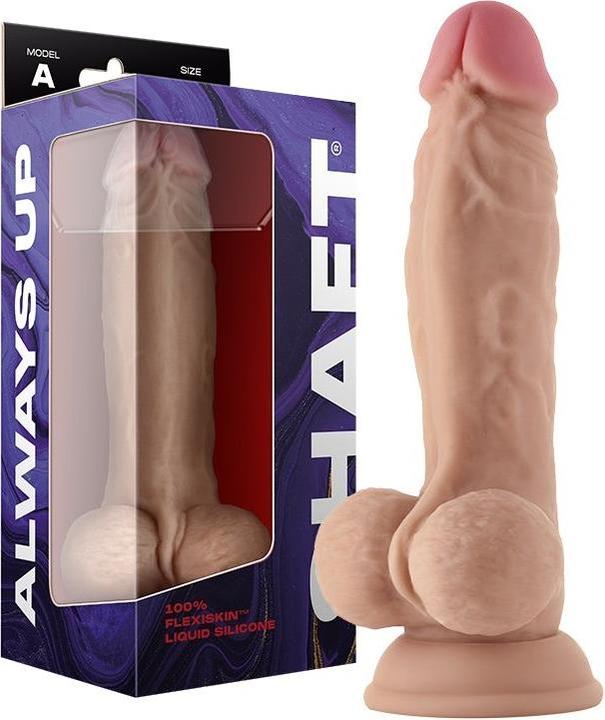 Actual product image Shaft Model A Straight Flexiskin Double Layered Realistic Extremely Soft Dildo with Balls Sex Toys L