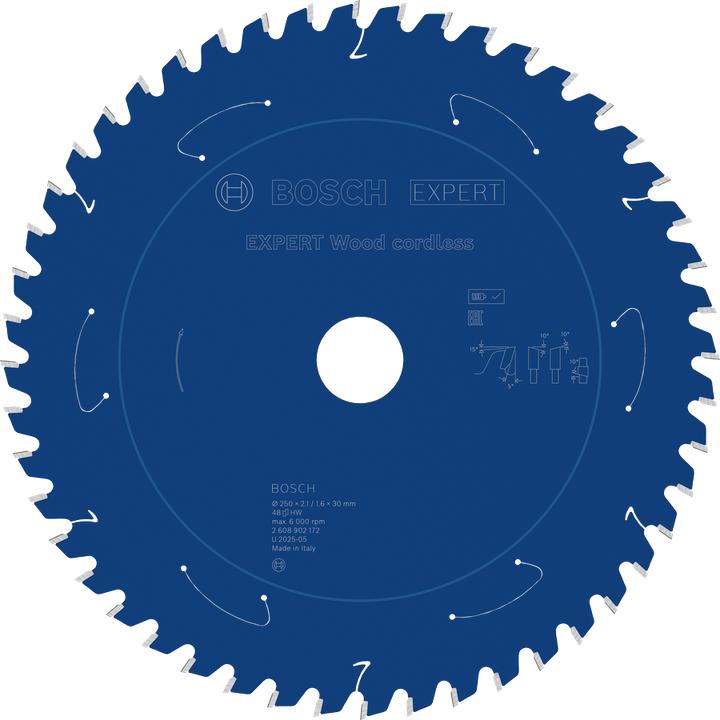 Productafbeelding Bosch Professional Zubehör EXPERT Wood Kreissägeblatt, 250x30 mm, T48