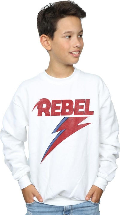 Actual product image David Bowie Boys Distressed Rebel Sweatshirt (116)