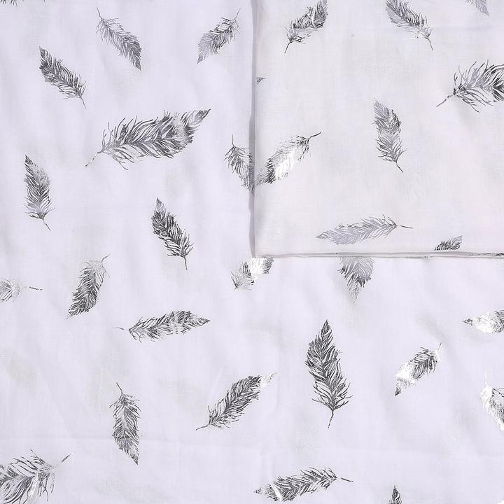 Image du produit Andreani Weisser Schal Silberfedern