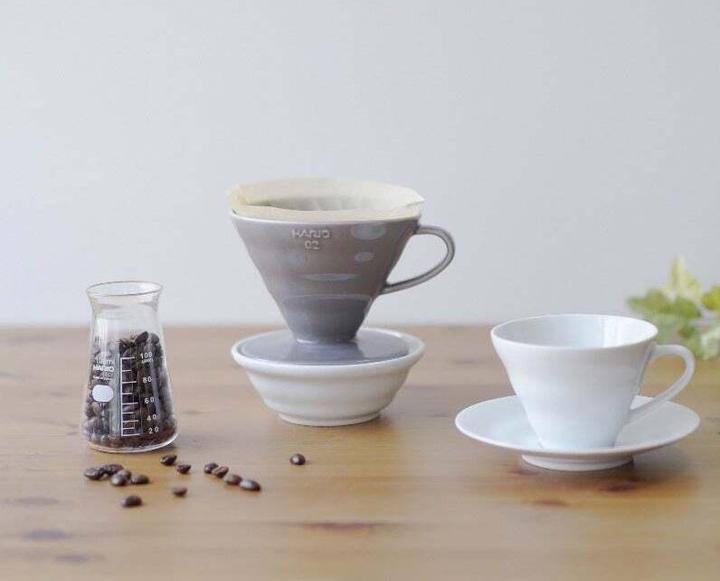 Actual product image Hario V60 02 Coffee Dripper, ceramic, gray