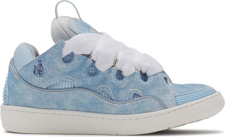 Produktbild Lanvin curb sneakers in leather and mesh color denim blue (37)