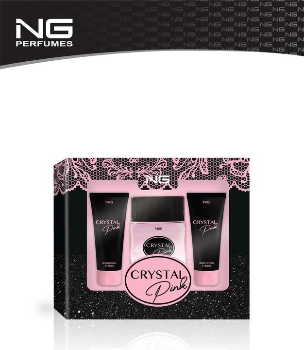 NG N&G Crystal Pink Giftset - 100ml Eau De Parfum, 50ml Shower Gel, 50ml Body Lotion