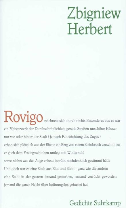 Produktbild Rovigo (Deutsch, Zbigniew Herbert, 1995)