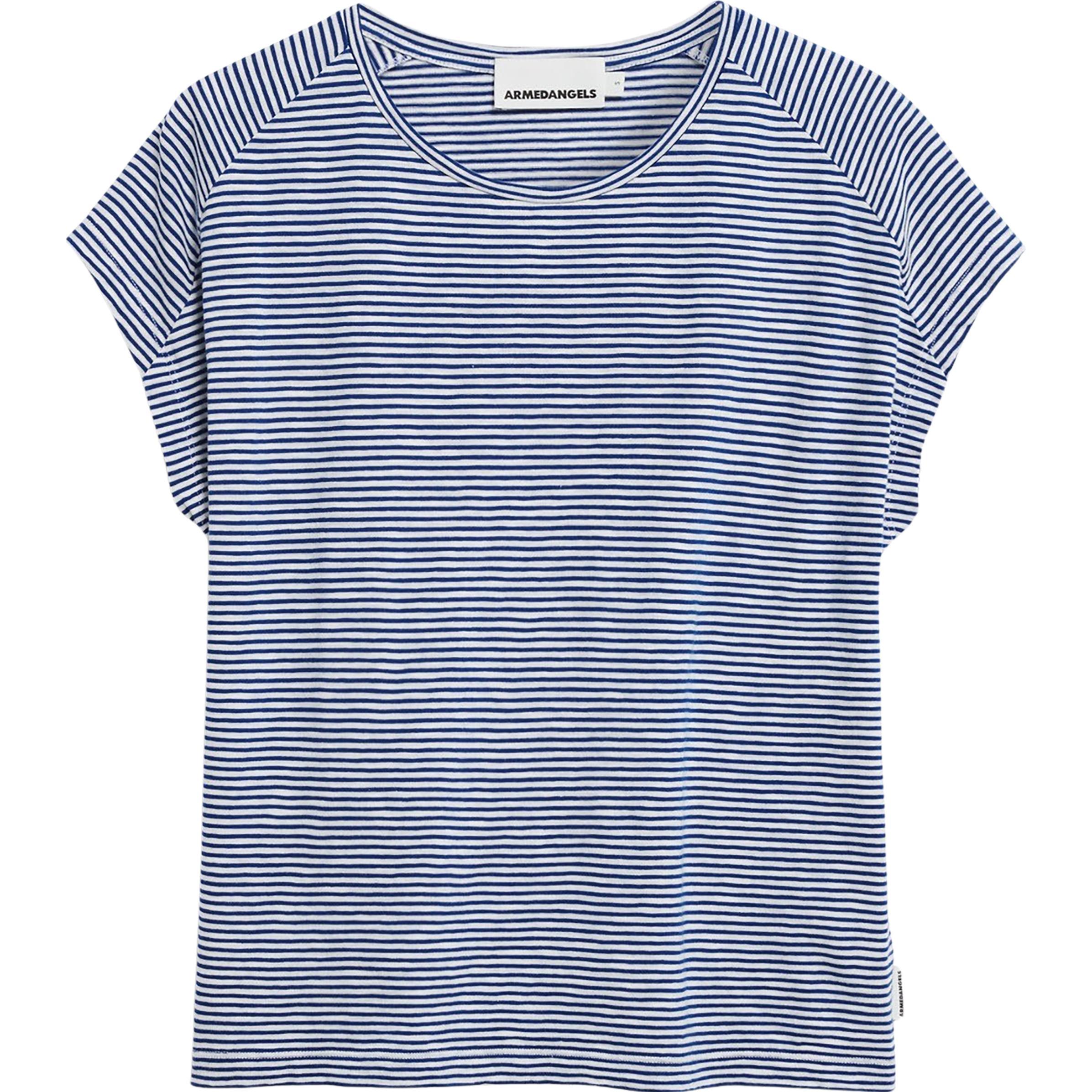 Armedangels, Damen, Shirt, Women's Ofeliaa Lovely Stripes, Blau, (M)