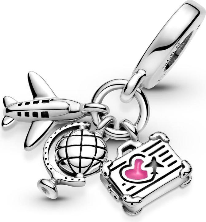 Immagine prodotto Pandora Aeroplano, mappamondo e valigia (Argento 925, Smalto)