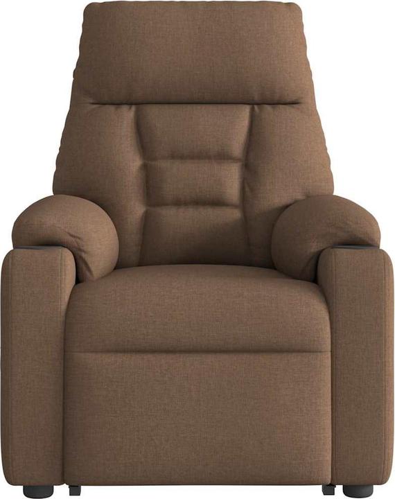 Actual product image vidaXL Massage chair with stand-up aid brown fabric