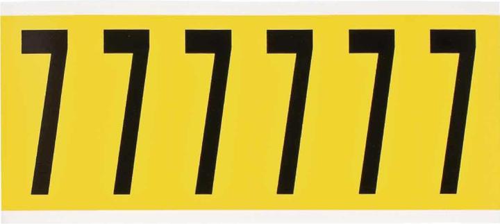 Image du produit Brady 3450-7, B-499, tissu nylon, chiffre 7, noir sur jaune, 38 x 89mm, hauteur des caractères 75mm(25 K.