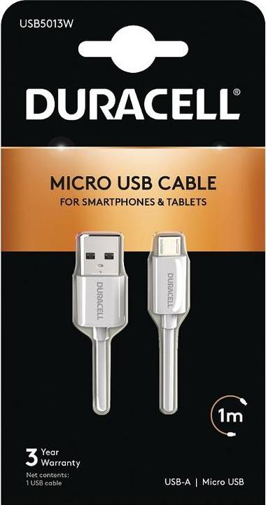 Produktbild Duracell Sync/Charge Cable 1 Metre White (1 m, USB 2.0)