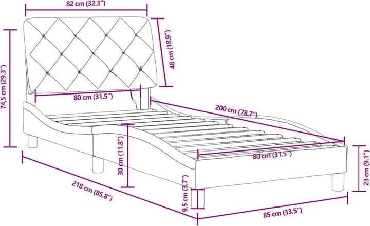 Image du produit vidaXL Bettgestell (80 x 200 cm)
