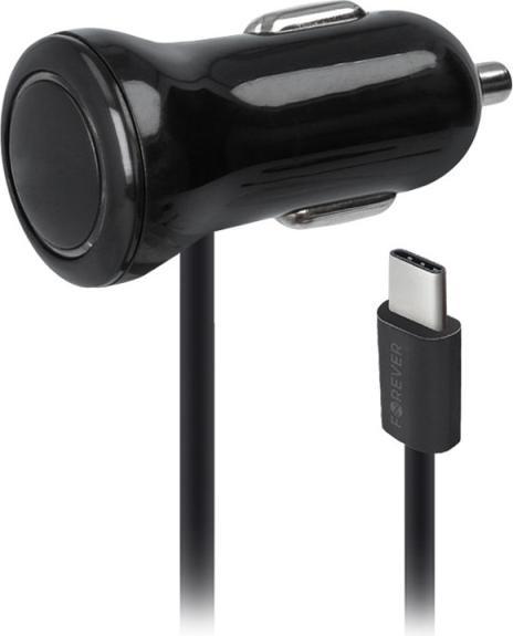 Actual product image Forever Cigarette Lighter Car Charger, 2.1A USB Type C