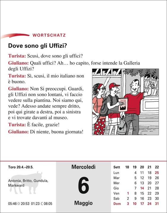 Immagine prodotto Harenberg Italienisch Sprachkalender 2026 - Italienisch lernen leicht gemacht - Tagesabrei (12,5 x 16 cm)