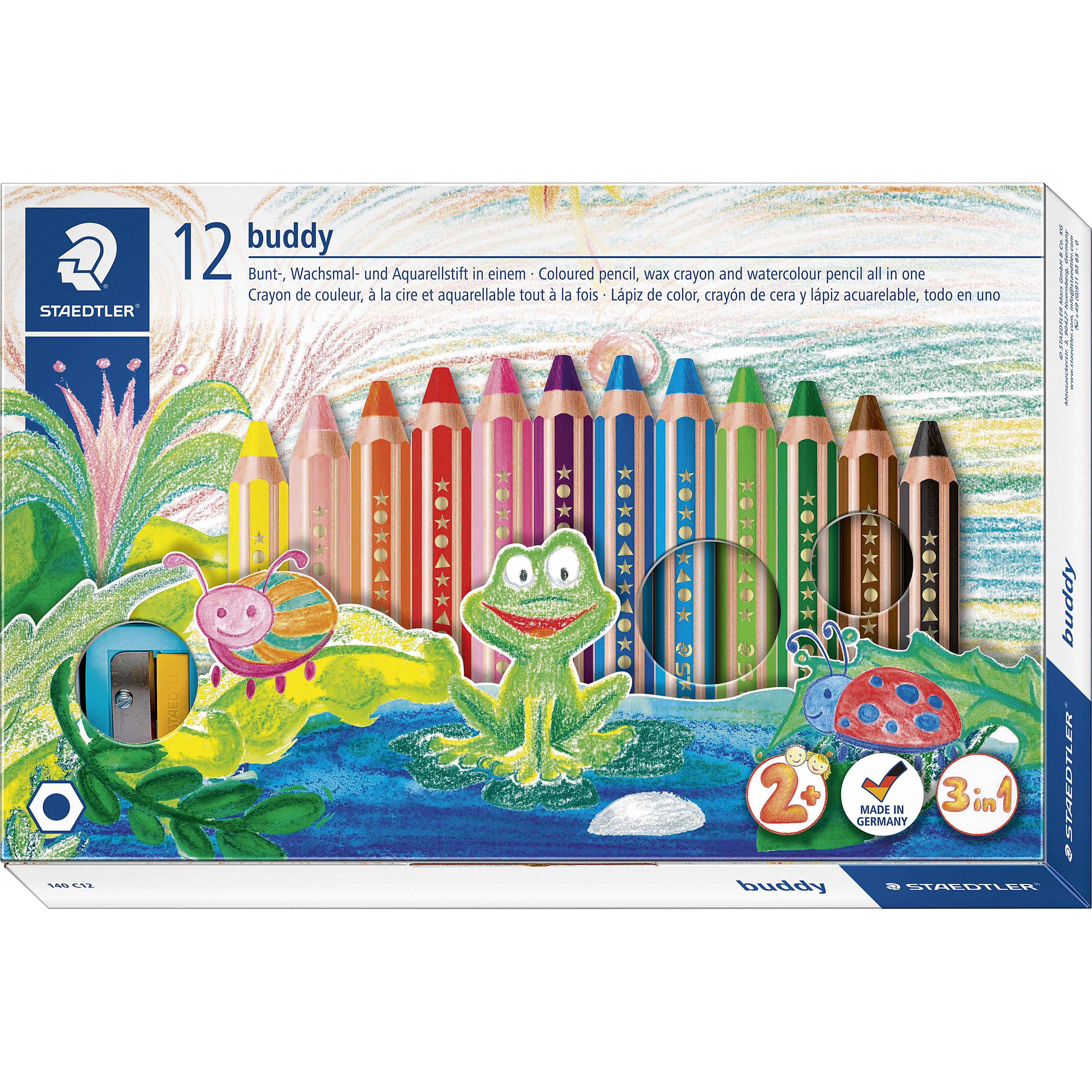 Staedtler, Malstifte, Buntstifte Junior 140, mit Spitzer, 12 Farben (Mehrfarbig, 12 x)
