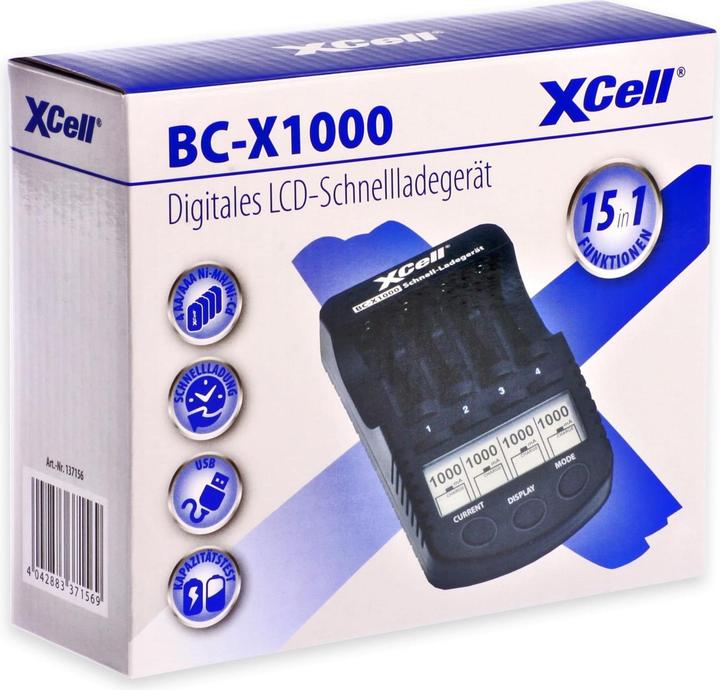 Actual product image XCell Quick Charger BC-X1000 Digital LCD (2 pcs., AAA, AA, Chargers without battery)