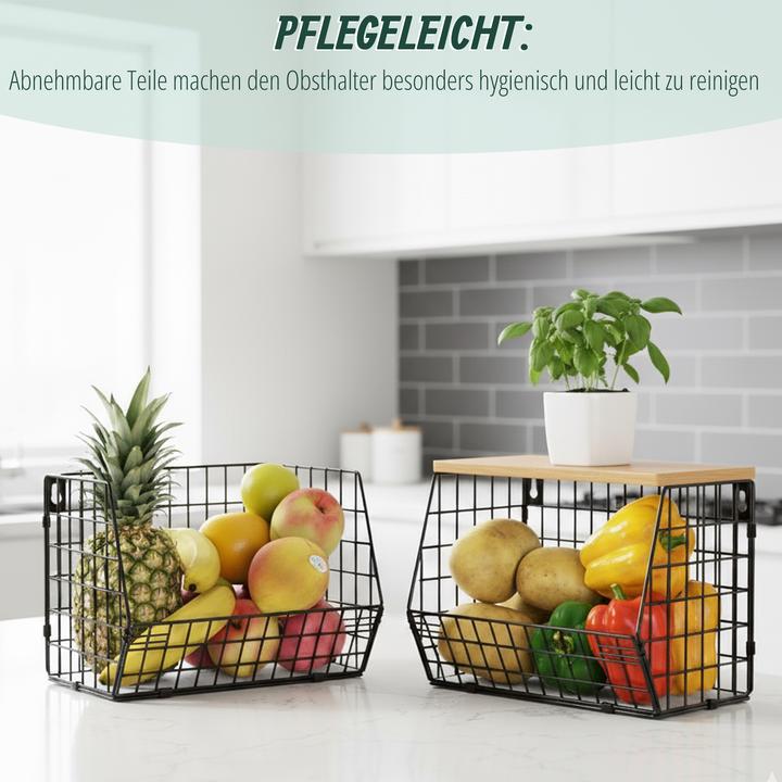 Produktbild Relaxdays Obstkorb Wandregal