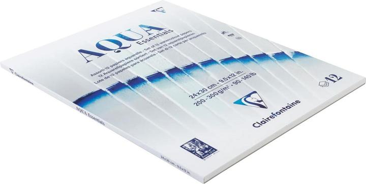 Actual product image Clairefontaine Assorted pad 12 wate rcolour papers 24x30 (200 g/m², 12 x)