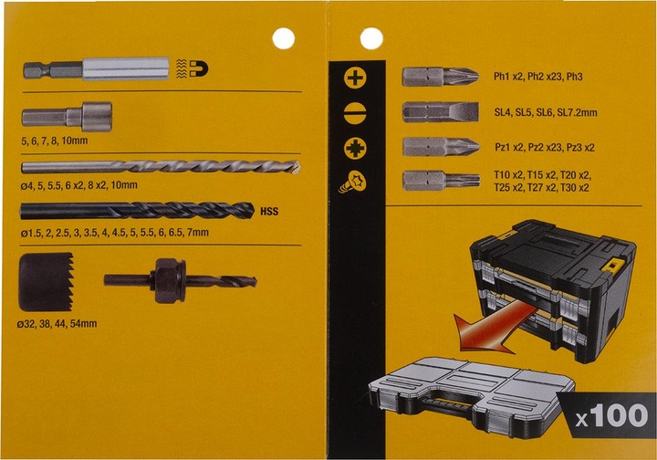 Actual product image DeWalt TStack Universal Set (4 mm, 5 mm, 5.5 mm, 6 mm, 8 mm, 10 mm, 1.5 mm, 2 mm, 2.5 mm, 3 mm, 3.5 mm, 4.5 mm, 6.5 mm, 7 mm)