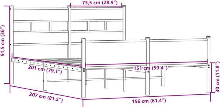 Image du produit vidaXL Bettgestell (150 x 200 cm)