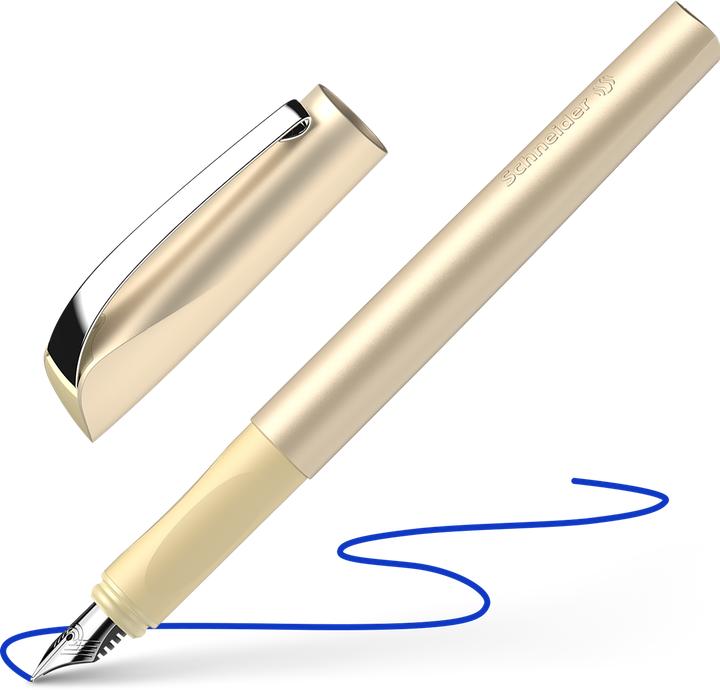 Actual product image Schneider 168653 Ceod Shiny fountain pen (right- and left-handed, M-nib, incl. ink cartridge royal blue) (Light Gold, 1 x)