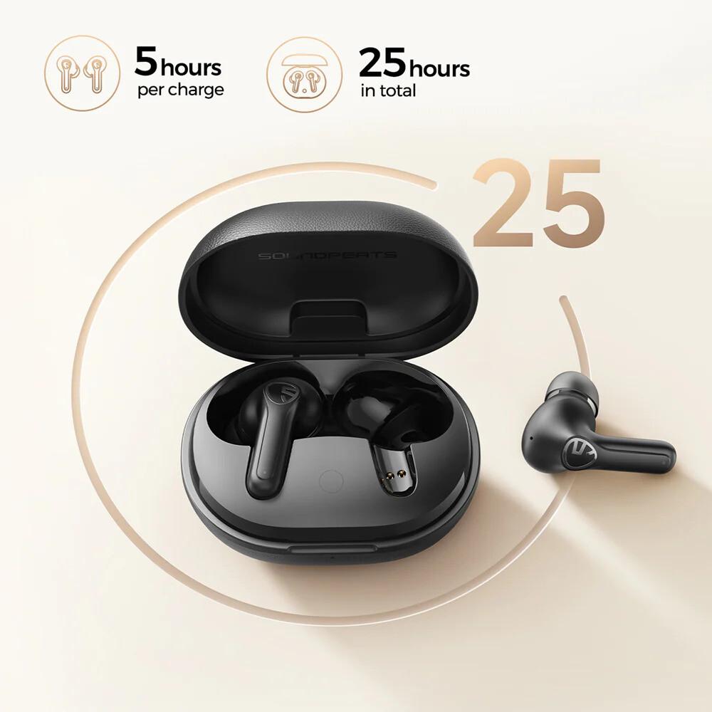 Thumbnail - Soundpeats Earphones Clear (black) (ANC, 25 h, Kabellos), Kopfhörer, Schwarz