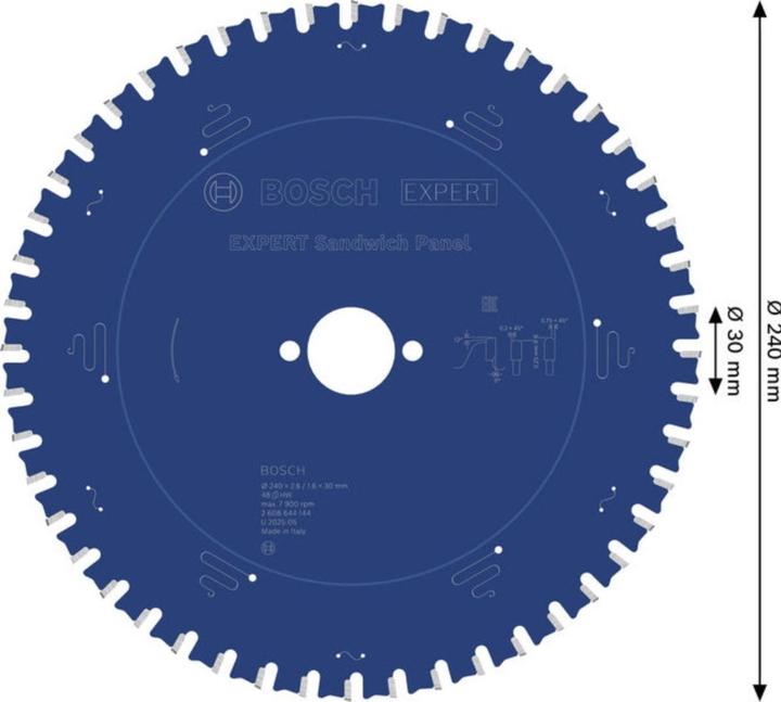 Produktbild Bosch Professional Zubehör Kreissägeblatt Expert for Sandwich Panel, 240 x 30 x 2,6 mm, 48