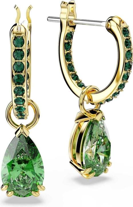 Produktbild Swarovski Attract Earrings Pearcut Green Goldcoloured top layer Crystals gold plated crysta