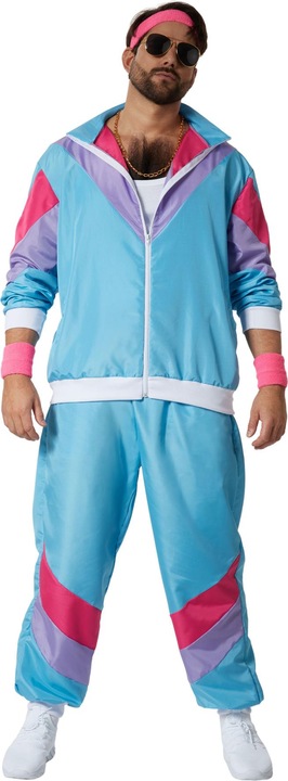 Produktbild tectake Herrenkostüm Retro 80er 90er Jahre Jogginganzug Set (L)