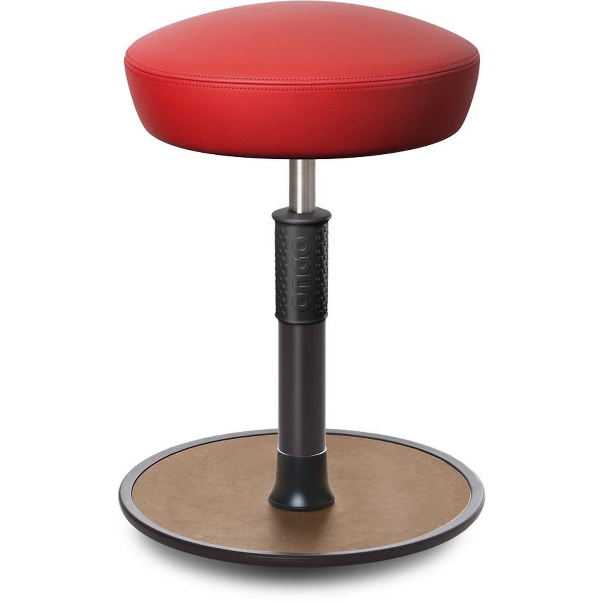 Ongo, Bürostuhl, Sitz- Stehhocker Free Regular Hutsitz Boxmark Leder Rot schwarz /Natur
