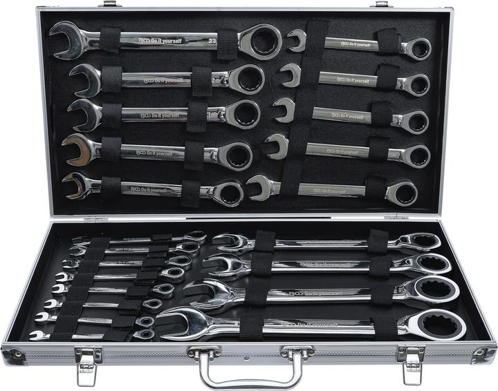 Actual product image BGS Ratchet ring spanner set (32 mm, 19 mm, 6 mm, 12 mm, 24 mm, 14 mm, 22 mm, 16 mm, 23 mm, 10 mm, 21 mm, 18 mm, 27 mm, 7 mm, 17 mm, 11 mm, 15 mm, 30 mm, 8 mm, 9 mm, 13 mm, 20 mm)