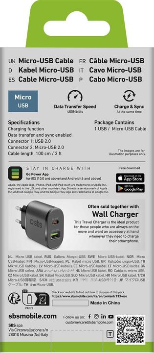 Actual product image SBS Data cable USB 2.0 - Micro USB (1 m, USB 2.0)