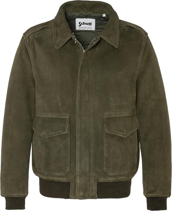 Schott Nyc Long Sleeve Casual Jacket with Zipper Closure (XL)