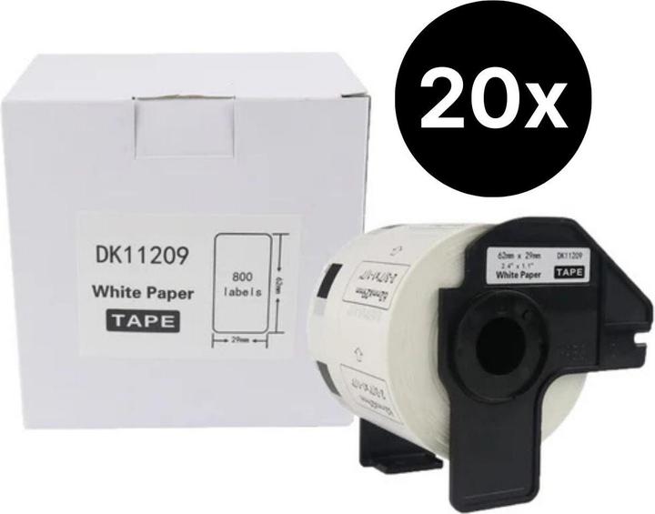 Image du produit Hermex 20er-Set Alternative Etikettenrolle zu Brother DK-11209 Etiketten (62 mm)