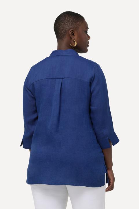 Produktbild Ulla Popken Ramie-Bluse, Hemdkragen, 3/4-Arm (42, 44)