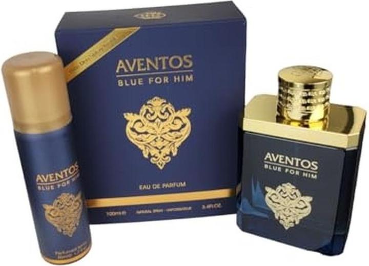 Actual product image Ameer Al Oud Fragrance World FRAGRANCE WORLD AVENTOS BLUE(M)(DF)2PC SET(3.4oz edp sp,1.7oz Body Spray) (Perfume set)